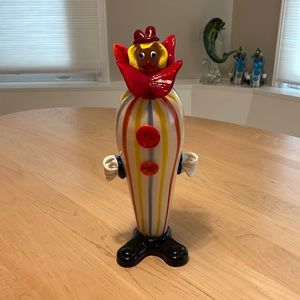 Huge Vintage Murano Hand Blown Glass Circus Clown Italian Collectible Sculpture